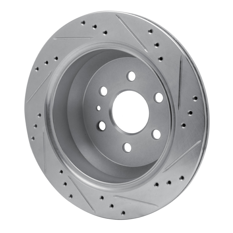 Chevrolet Colorado Brake Rotor (1) - Rear Left - R1 Concepts - Drilled & Slotted - Silver - `15-`20